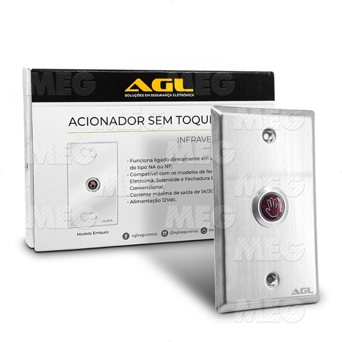 Acionador S/toque Inox Infra-vermelho Agl