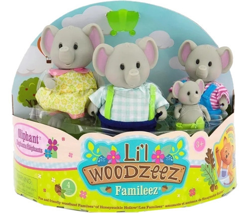 Lil Woodzeez 6661 Set Familia De Elefantes X4 Animales