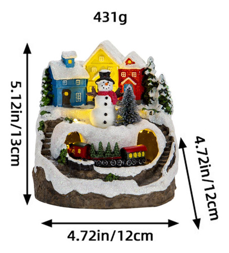 Figura De De Casa Navideña Con Luz Led, Paisaje En