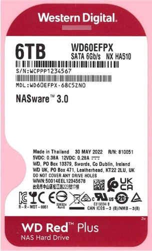 Disco Duro Interno Nas Western Digital 6tb Wd Red Plus -