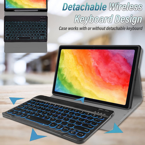 Funda Con Teclado Retroiluminado Samsung Galaxy Tab A7 Sm-t5 Color