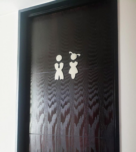 Letrero De Baño De Alta Calidad De 7 Pulgadas Adhesiva