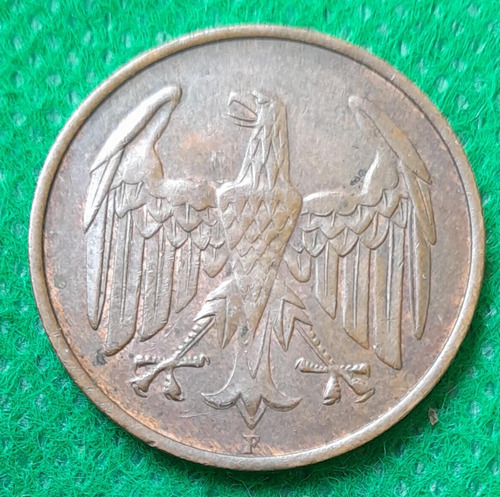 Monedade 4 Reichspfennig Alemania, Año 1932, Seca F