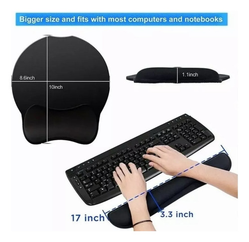 Mouse Pads Y Ergonomico Alfombrilla Teclado Reposamuñecas