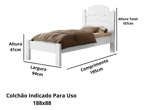 Cama De Solteiro Resistente Com Colchão Incluso