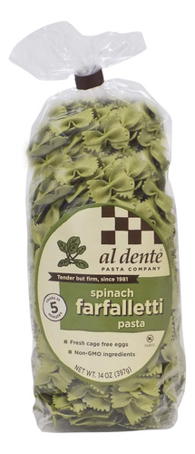 Al Dente Bolsa De Pasta Farfalletti De Espinacas De 14 Onzas