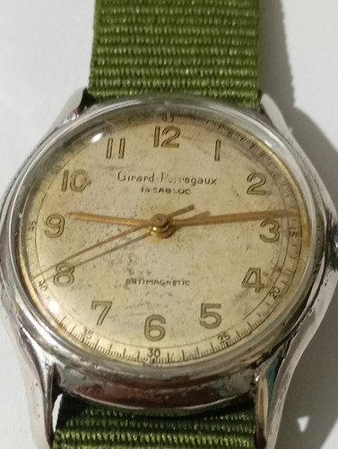 Reloj Girad Perregaux ,militar Año 40 Verde Blanco Blanco (Usado)