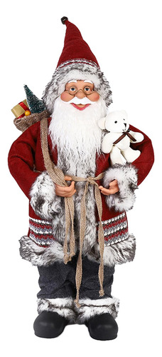 Escultura Festiva De Papá Noel: Elegante Decoración 45cm