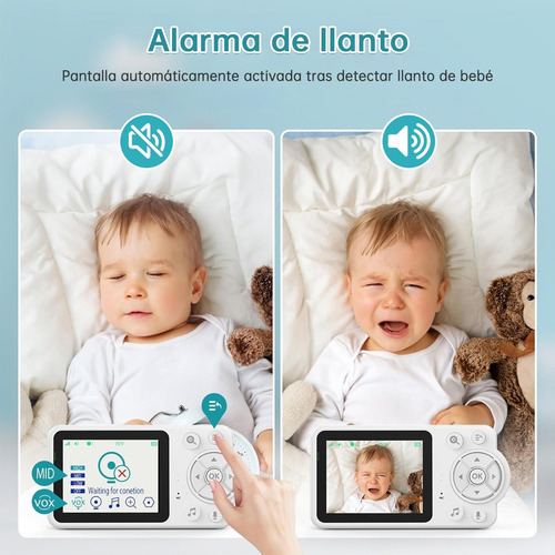 Monitor Para Bebés Seguridad De Visión Nocturna Con Audio