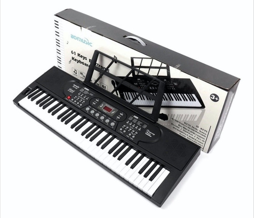 Teclado 61 Teclas Piano Mls-6639 Teclado Musical Color Negro