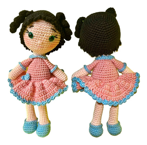 Boneca Artesanal Vestido Feito Em Crochê Amigurumi