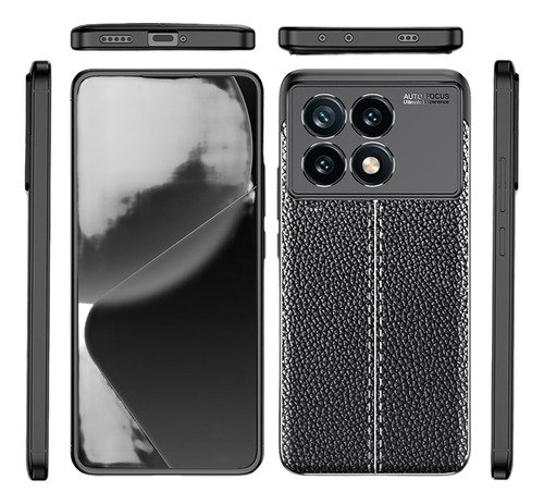 Funda Para Poco F6 Pro (pro) Leather Case Tpu Antideslizante Negro Lisa
