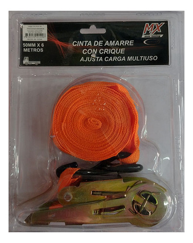 Kit X 4 Crique Tensor Traca Traka Sujeción Carga 50 Mm X 6 M Color Naranja