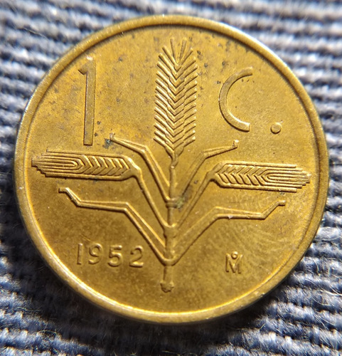 Moneda Un Centavo Espiga 1952, En Bronce 16mm. (Usado)