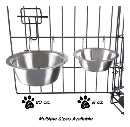 Juego De 2 Tazones De Acero Inoxidable Para Mascotas 240 Ml