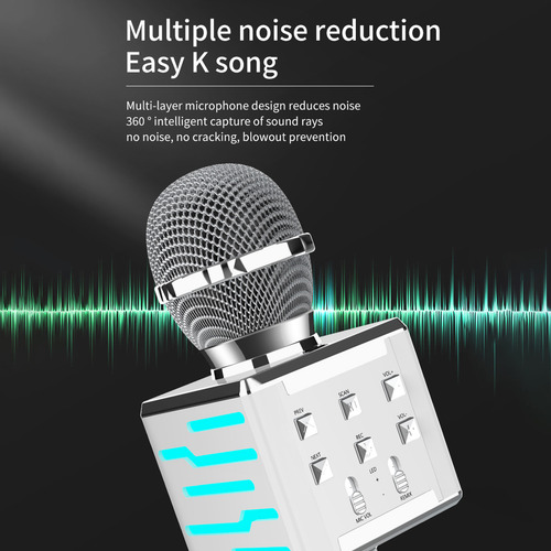 Micrófono Inalámbrico Para Cantar Y Karaoke Con Luces Led -