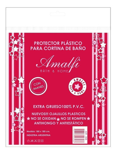 Imagen 2 de 4 de Protector Pvc Cortina De Baño C/imanes Transp Mercado Envíos