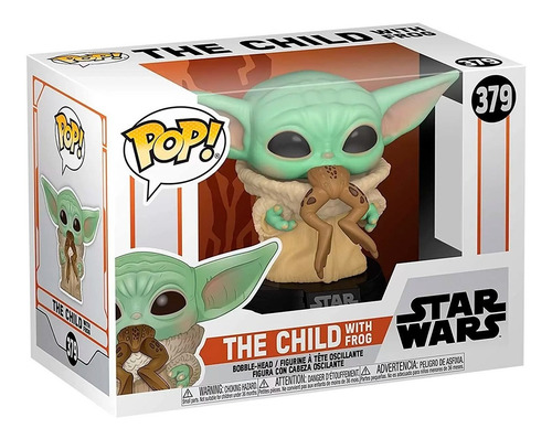 Boneco Funko Pop Star Wars Baby Yoda C/ Sapo 379 - Original