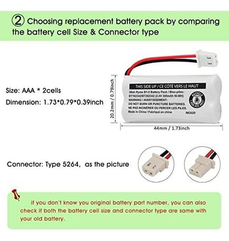 Batería De Teléfono Inalámbrico Bt162342/bt262342 2.4v