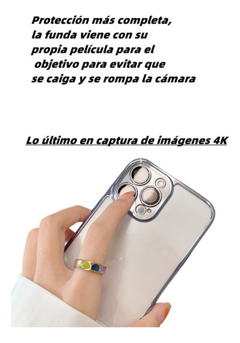 New Funda Transparente De Pc Con Película De Lente For iPhone