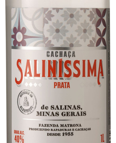 Cachaca Salinissima Prata 1 Litro