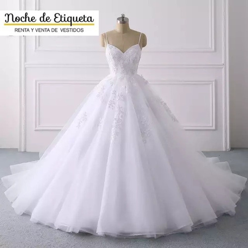 Imagen 1 de 5 de Vestido De Novia Corte Princesa Organza/tul/encaje