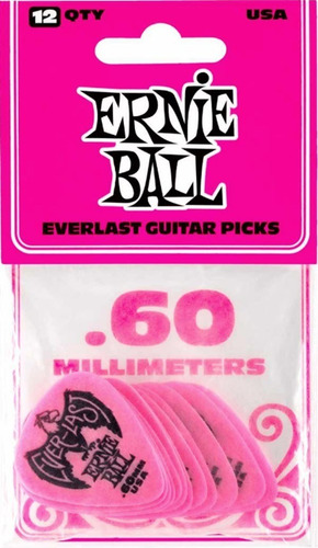 Ernie Ball 9179 Puas Everlast Rosas Calibre .60mm 12 Piezas