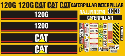 Calcomanías Para Motoconformadora Cat 120g Opción 4