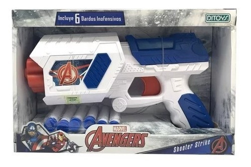 Pistola Avengers Shooter Strike Con 6 Dardos Original Ditoys