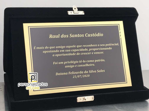 Placa De Homenagem Especial