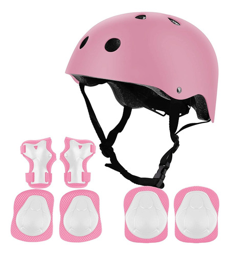 7pzas Kit De Protecciones Rodilleras Casco Codo Muñequeras