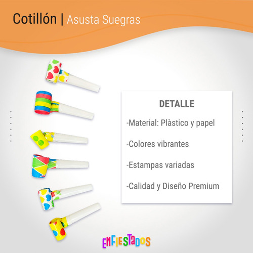 Asusta Suegra Bocina De Papel Bolsa X6 Unidades Cotillon