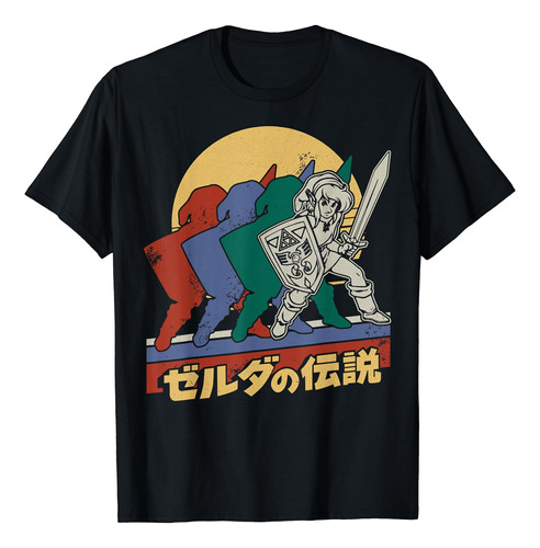Camiseta Retro Link Kanji Retrato De Legend Of Zelda