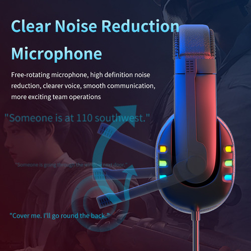 Auriculares Para Juegos Con Cable Ak47 Con Luz Led Y Micrófo