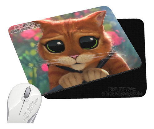 Pad Mouse Rectangular Gato Con Botas 3