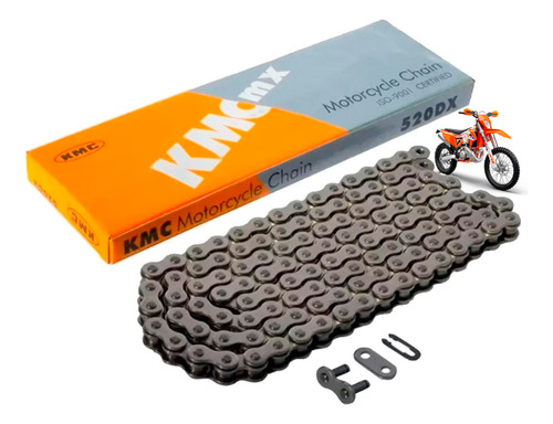 Corrente Kmc Motocross 520x118l S/ Retentor Ktm Exc Excf Sxf