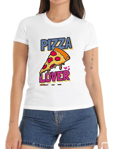 Playera Cambia De Color Y Brilla Worales-pizza Lover (mujer)