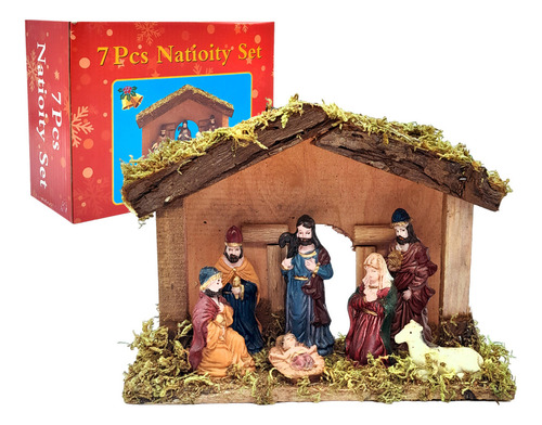 Pesebre Navideño X 7 Piezas 20cm Niño Jesús Navidad 13507