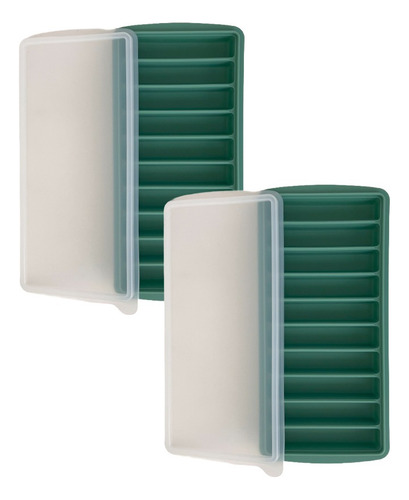 Set De 2 Cubetas De Silicona Tiras 10 Cav Kioxx Verde Claro