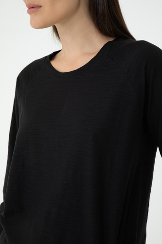 Remera Manga Larga Regular Algodón Lavado Mujer Portsaid