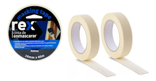 Cinta Masking Tape - Enmascarar - 18mm X 40m - Rex 3 Unid 