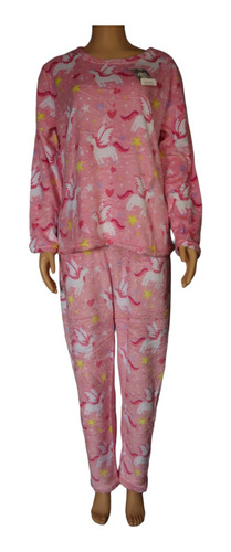 Pijama Polar Mujer Invierno Plush Peludito Diseños Y Lisos