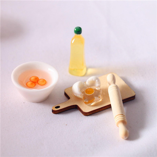 9pcs Dollhouse Baking Set Padaria Decoração Ovos Modelo De