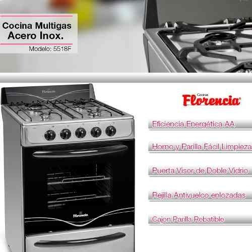 Imagen 2 de 4 de Cocina Florencia 56 Cm 5518f Multigas Acero Inoxidable