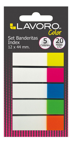 Set Banderitas Lavoro Index 12x44 Mm 5 Colores 20hjs - S9569