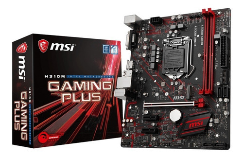 Placa madre Msi H310m Gaming Plus Lga 1151 8ª generación H310 12x, color negro