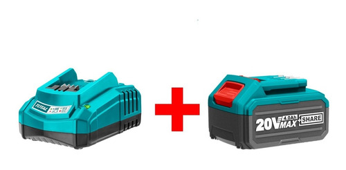 Bateria 4 Amperios 20v + Cargador Rapido 2a-4a 20v Total