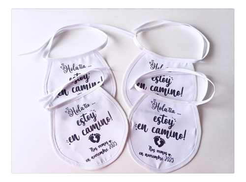 Souvenir Babero De Tela Para Bebés Con Nombres Personalizado Blanco Unico