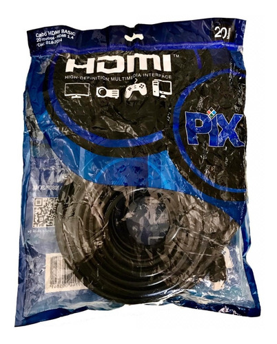 Imagem 1 de 2 de Cabo Hdmi Pix 20 Metros High-definition