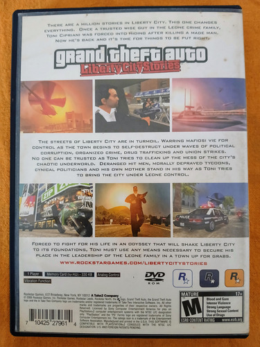 Gta: Grand Theft Auto Liberty City Stories Ps2 Original (Usado)